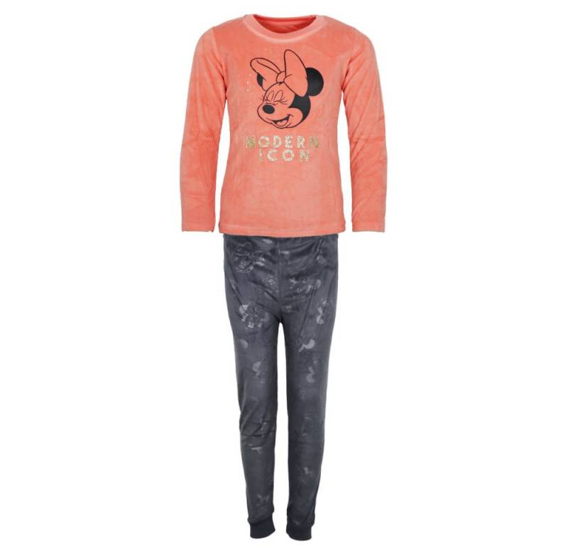 EplusM Schlafanzug Disney Minnie Maus Kinder Velour Schlafanzug Pyjama Gr. 104 bis 134 von EplusM
