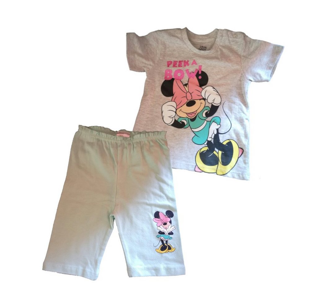 EplusM Shirt & Hose Baby Set kurzes Shirt mit Hose, Minnie Mouse Peek a Bow!", grau (Set, 2-tlg)" von EplusM