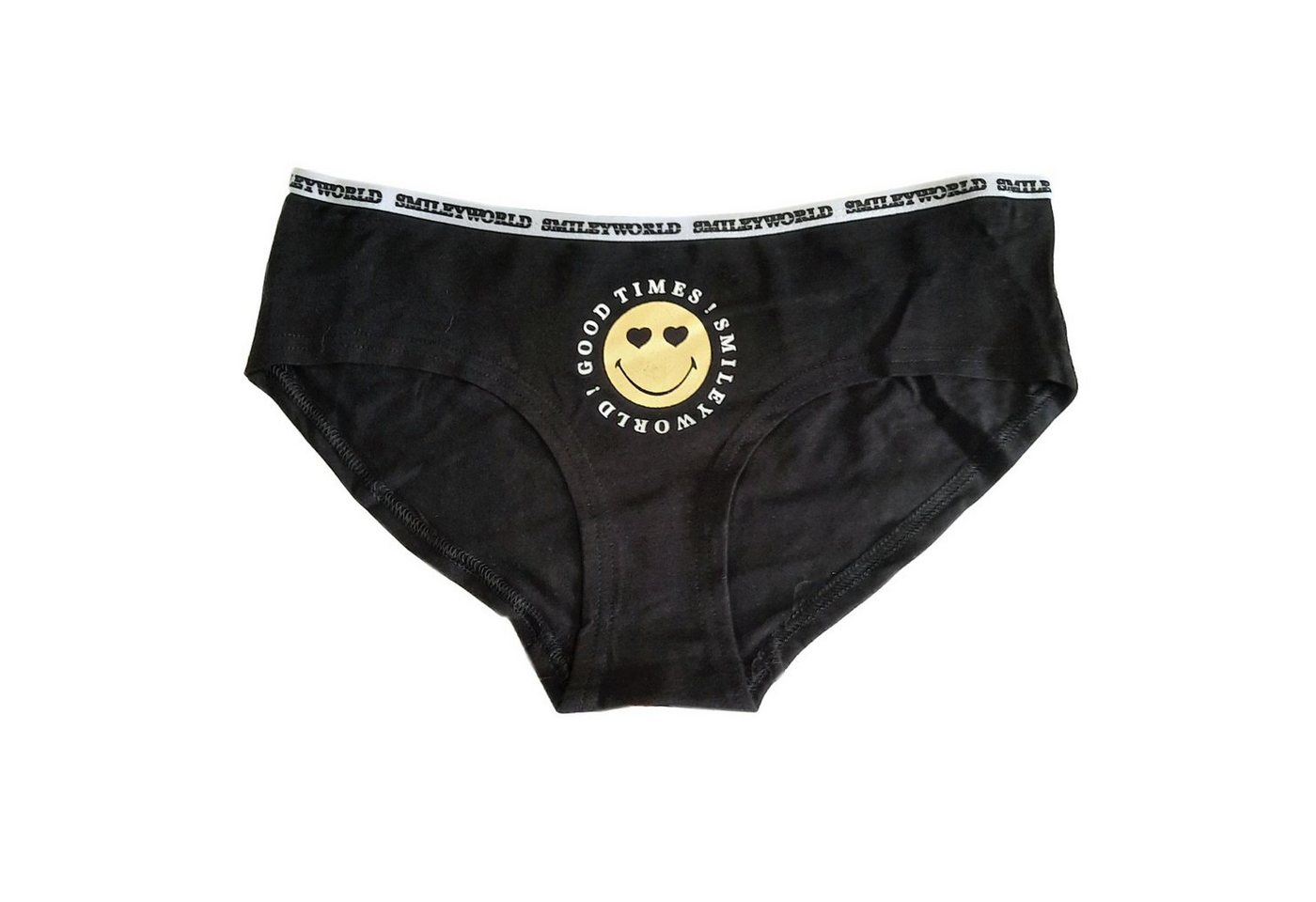 EplusM Slip Smiley Emoji Damen Slip Gr. S bis L, in Schwarz oder Weiß von EplusM