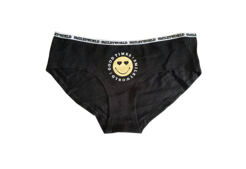 EplusM Slip Smiley Emoji Damen Slip Gr. S bis L, in Schwarz oder Weiß von EplusM