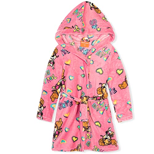 Paw Patrol Characters Mädchen Jungen Kapuzenbademantel Bademantel Morgenmantel Handtuch Microfaser oder Coral Fleece in Pfotenmuster 2-8 Jahre, Rosa – Skye Muster, 2-3 Jahre von Eplusm