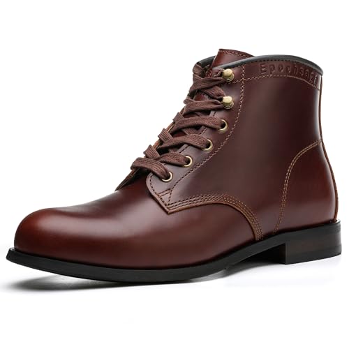 Epochsaga Soft Toe Herren Klassische Mode Winterstiefel Rindsleder/Wollfutter Wasserdichtes Leder (Braunes Leder-Innenfutter, Erwachsene, Herren, 42, Numerisch, EU Schuhgrößensystem, M) von Epochsaga
