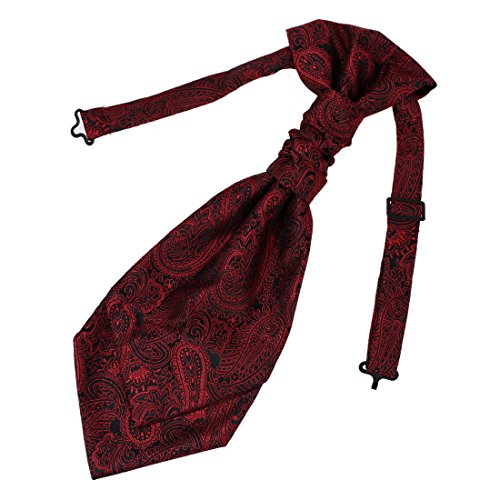 Epoint ERB1B02C Rot gemusterte Ascot Accessoires formelle Kleidung Herren Seidenkrawatte Geschenke für die Ehe, Dunkelrot, Schwarz -Erb1b02c, Einheitsgröße von Epoint