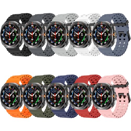 Ocean Sport Galaxy Watch Ultra Armbänder (2025), keine Lücken, Silikonband, kompatibel mit Samsung Galaxy Watch Ultra Armbänder (2025/2024) für Männer und Frauen, 10 Farben - A von Epoosuo