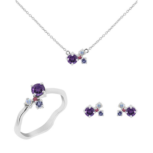 Eppi Cluster Schmuckset mit Amethysten und Edelsteinen Halli von Eppi