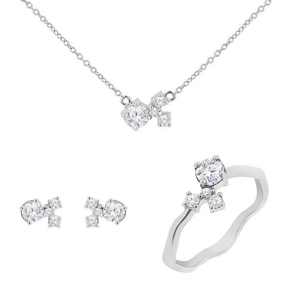 Eppi Cluster Schmuckset mit Moissaniten und Lab Grown Diamanten Halli Eppi Cluster Schmuckset mit Moissaniten und Lab Grown Diamanten Halli von Eppi