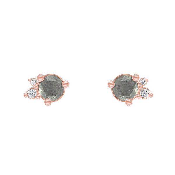 Eppi Goldene Cluster-Ohrringe mit Salt and Pepper Diamant Meave von Eppi
