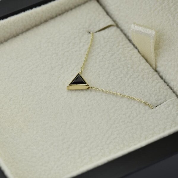 Eppi Goldene Halskette mit schwarzem Diamant Baya von Eppi