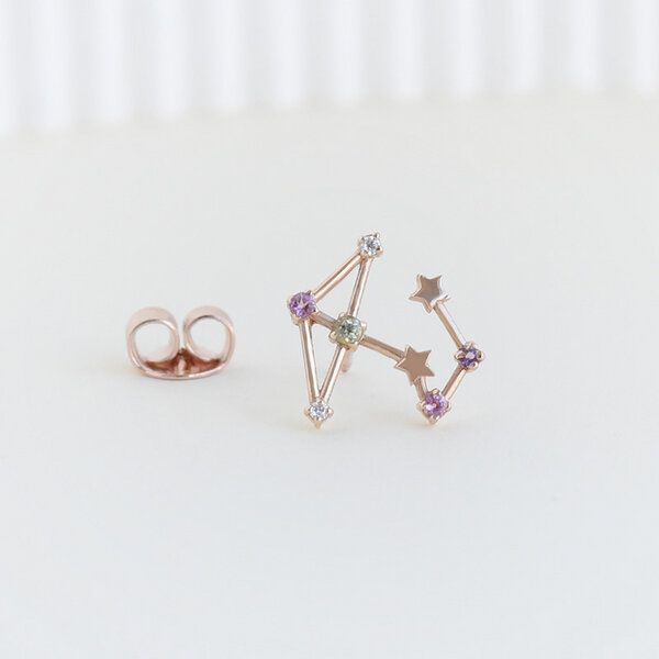Eppi Goldener Ohrring mit Sternzeichen Sagittarius von Eppi