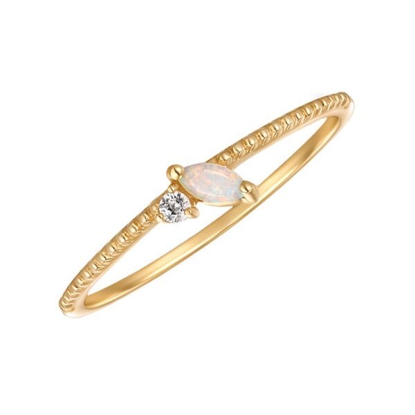 Eppi Goldener Ring mit Opal und Saphir Mariana von Eppi