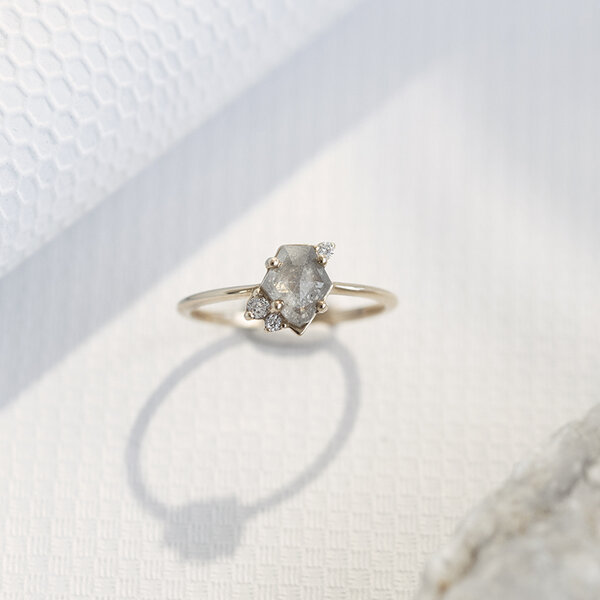 Eppi Goldener Ring mit Salt and Pepper Diamanten und Lab Grown Diamanten Kendra von Eppi