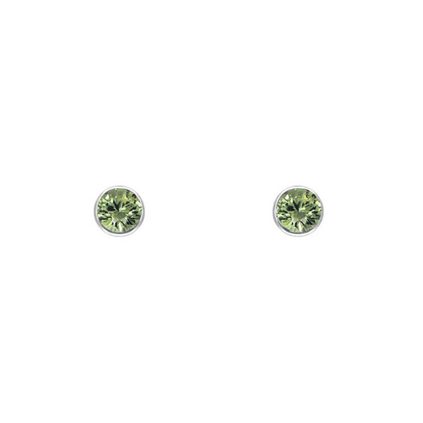 Eppi Minimalistische Ohrstecker mit grünen Saphiren in Bezelfassung Tofine von Eppi
