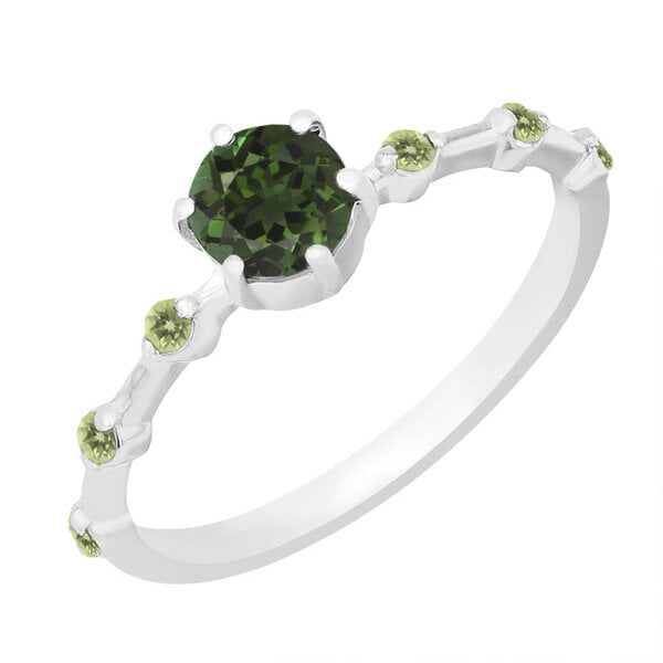 Eppi Ring mit einem grünen Turmalin und seitlichen Olivinen Imelda von Eppi