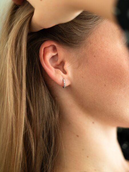 Eppi Runde geflochtene Ohrringe aus Silber Torcy von Eppi