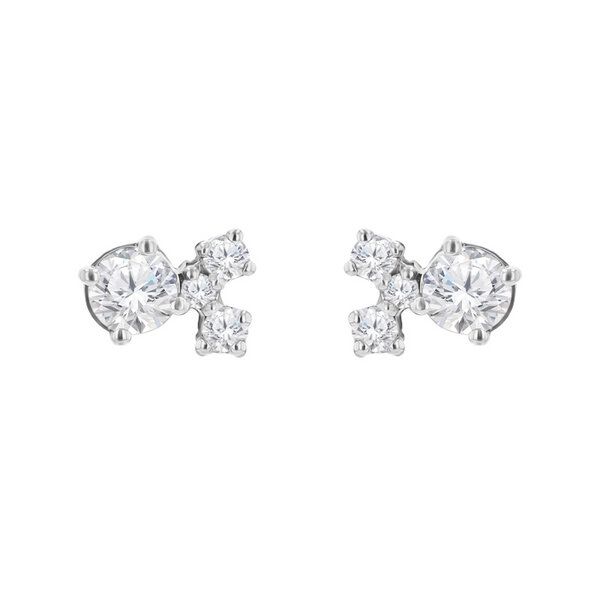 Eppi Silberne Cluster Ohrringe mit Moissaniten und Lab Grown Diamanten Kerrie von Eppi