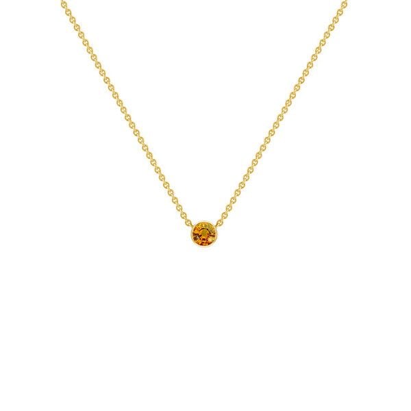 Eppi Silberne minimalistische Kette mit einem Padparadscha Saphir Glosie von Eppi