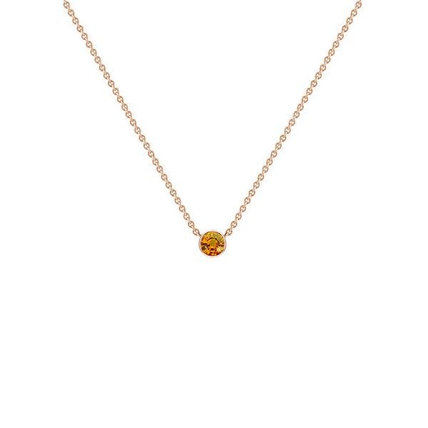 Eppi Silberne minimalistische Kette mit einem Padparadscha Saphir Glosie von Eppi