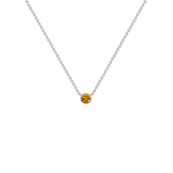 Eppi Silberne minimalistische Kette mit einem Padparadscha Saphir Glosie von Eppi