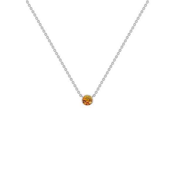 Eppi Silberne minimalistische Kette mit einem Padparadscha Saphir Glosie von Eppi