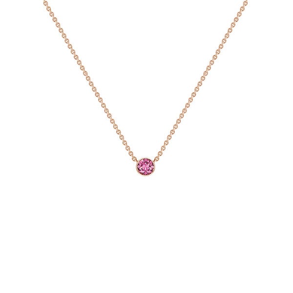 Eppi Silberne minimalistische Kette mit einem rosa Saphir Glosie von Eppi