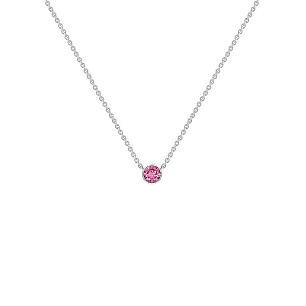 Eppi Silberne minimalistische Kette mit einem rosa Saphir Glosie von Eppi