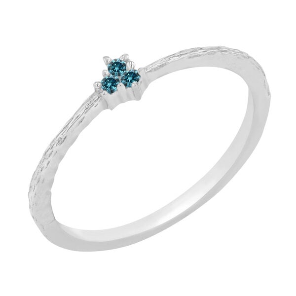 Eppi Zarter Ring aus Silber mit blauen Diamanten Itsaso von Eppi