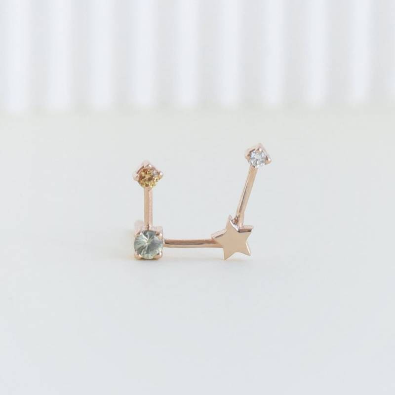 Virgo Ohrring Mit Edelsteinen | Gold Constellation von EppiJewelry