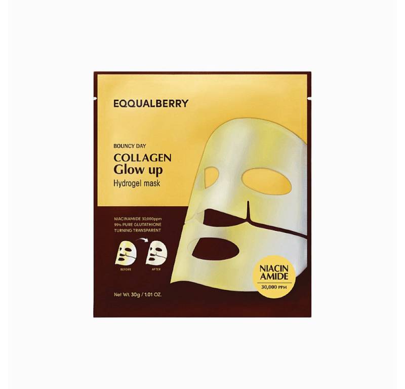 Eqqualberry Tuchmaske Eqqualberry Collagen Glow Up Hydrogel Mask (4 St) von Eqqualberry