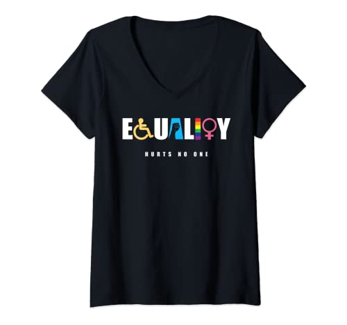 Damen Equality Hurts No One T-Shirt mit V-Ausschnitt von Equality Hurts No One