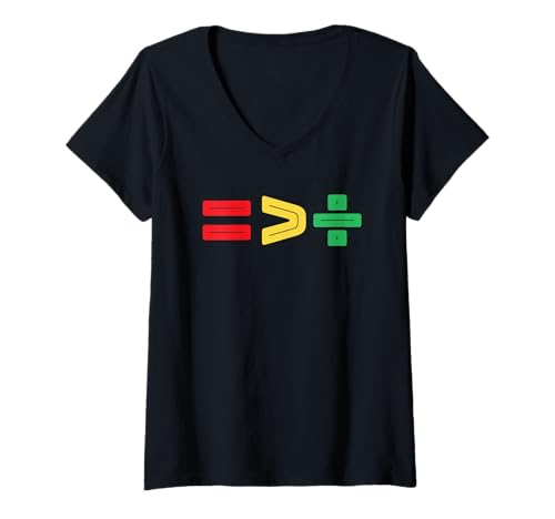 Damen Equality Is Greater Than Division Juneteenth Mathematikzeichen T-Shirt mit V-Ausschnitt Damen Equality Is Greater Than Division Juneteenth Mathematikzeichen T-Shirt mit V-Ausschnitt von Equality Is Greater Than Division Designs