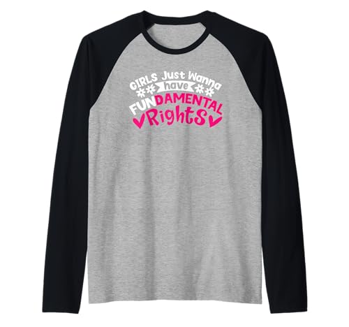 Mädchen wollen einfach nur Grundrechte haben Lustiges feministisches PWR Raglan von Equality Rights Girls Support Girls GRL Community