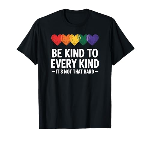 Inspirierendes Be Kind Design Regenbogen Herz T-Shirt Inspirierendes Be Kind Design Regenbogen Herz T-Shirt von Equality and Love Designs