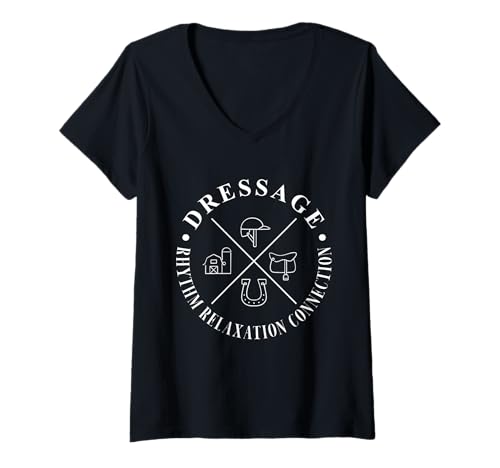 Damen Dressur Passion Design T-Shirt mit V-Ausschnitt Damen Dressur Passion Design T-Shirt mit V-Ausschnitt von Equestrian Elegance