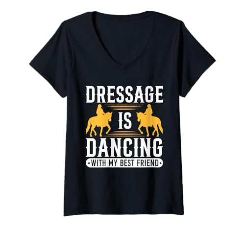 Damen Dressurtanz Best Friend Design T-Shirt mit V-Ausschnitt Damen Dressurtanz Best Friend Design T-Shirt mit V-Ausschnitt von Equestrian Expressions