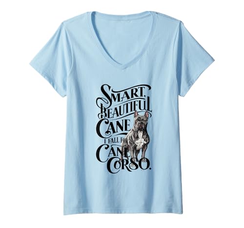 Damen Cane Corso T-Shirt mit V-Ausschnitt Damen Cane Corso T-Shirt mit V-Ausschnitt von Equestrian Horseback Riding Jockey Hooves