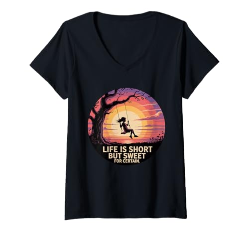Damen Schaukel T-Shirt mit V-Ausschnitt Damen Schaukel T-Shirt mit V-Ausschnitt von Equestrian Horseback Riding Jockey Hooves