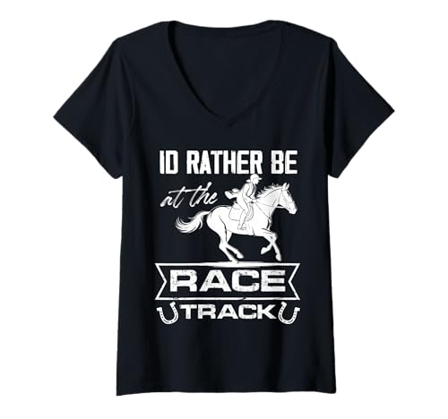 Damen Design für Pferderennen-Enthusiasten T-Shirt mit V-Ausschnitt Damen Design für Pferderennen-Enthusiasten T-Shirt mit V-Ausschnitt von Equestrian Passion Designs