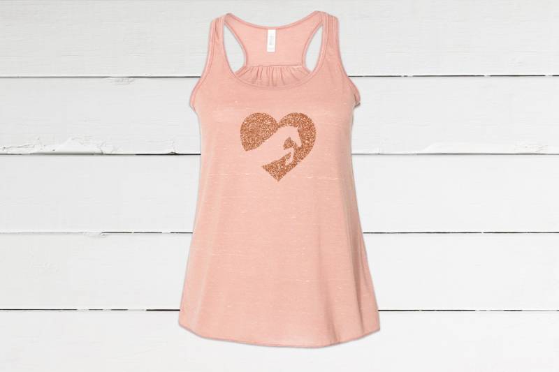 Schimmerndes Springpferd-Herz-Mädchen Fließendes Racerback-Tanktop Von Etasterian Creations von EquestrianCreations