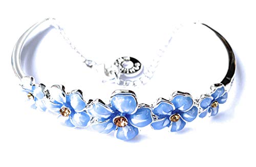 Equilibrium Jewellery versilberter Armreif mit Vergissmeinnicht Blume, in Geschenkbox, Silber von equilibrium