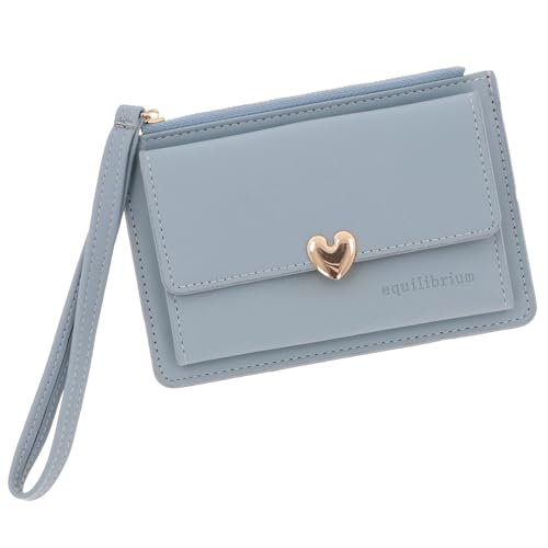 Equilibrium Kartenetui mit goldfarbenem Herzmotiv, mit Griffschlaufe für Karten und Bargeld, mehrere Fächer, cremefarben, schwarz oder pastellblau, blau, Klassisch von Equilibrium