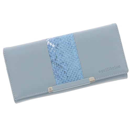Equilibrium Magnetstreifenverschluss, RFID-Blocker, große Geldbörse für Karten und Bargeld, mehrere Fächer, Rosa, Blaugrün oder Blau, blau, Klassisch von equilibrium