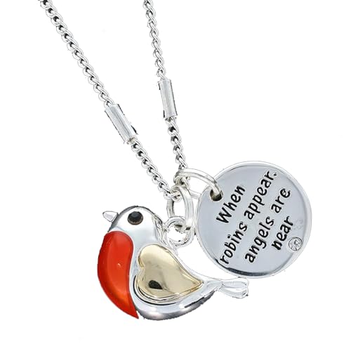 Equilibrium Robins Appear süße zweifarbige Halskette 334744, Versilbert von equilibrium