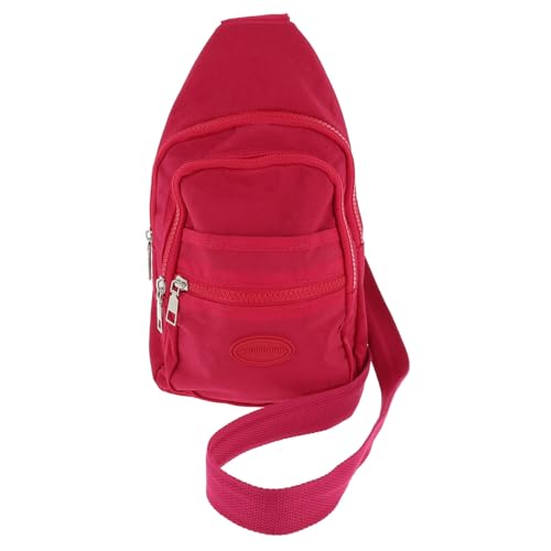 Equilibrium Schicker moderner Rucksack Freizeittasche mit Reißverschluss und langem Gurt - Schwarz oder Pink Fuchisa, Fuchisa, Zeitgenössisch von Equilibrium