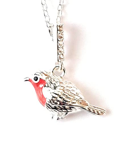 equilibrium Halskette mit Rotkehlchen-Anhänger, versilbert, Versilbert von equilibrium