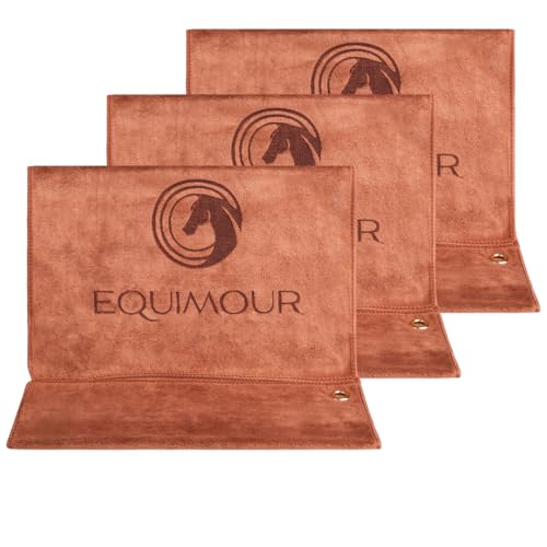 3er-Pack Microfaser Handtücher für Pferde und Hunde – Saugstark, Schnell Trocknend & Extra Weich – Pferdepflege Handtuch mit Aufhängeöse für Fell, Beine, Hufe & Kopf – Waschbar & Robust von Equimour