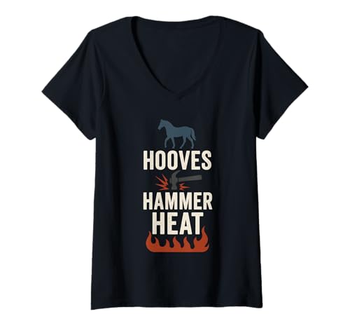 Damen Farrier Life Hoeing Humor Pferdehuf Barn Pride T-Shirt mit V-Ausschnitt Damen Farrier Life Hoeing Humor Pferdehuf Barn Pride T-Shirt mit V-Ausschnitt von Equine Specialist Blacksmith Funny Farrier Gear
