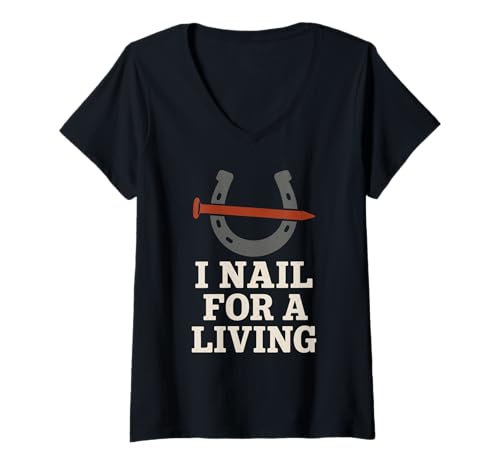 Damen Farrier Life Hoeing Humor Pferdehuf Barn Pride T-Shirt mit V-Ausschnitt Damen Farrier Life Hoeing Humor Pferdehuf Barn Pride T-Shirt mit V-Ausschnitt von Equine Specialist Blacksmith Funny Farrier Gear