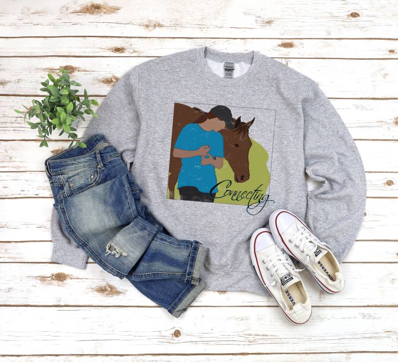 Pferd Sweatshirt Reit Geschenk Verbindung Mit Pferden Unisex Heavy Blend Crewneck von EquinePoise
