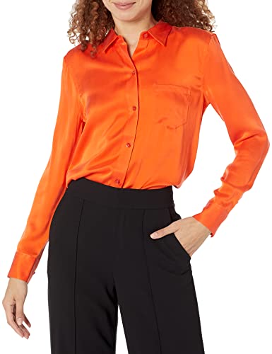 Equipment Damen Leema W/Pocket Top Bluse, Tango Tangerine, Klein von Equipment