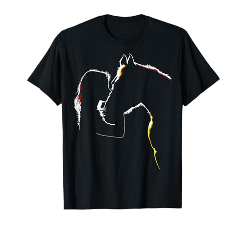 Equiteswear Damen Mädchen Pferd T-Shirt Schwarz S Klassisch Cartoon Rundhals-Ausschnitt Kurzarm von Equiteswear